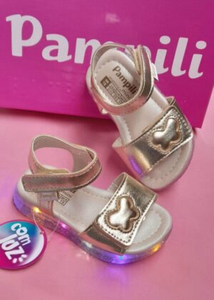 Sandália Com LED Pampili Dourada