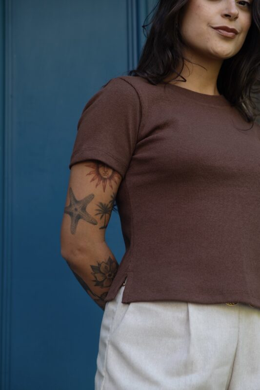 T-shirt em Ribana Canelada 2 T-shirt em Ribana Canelada - Imagem 2