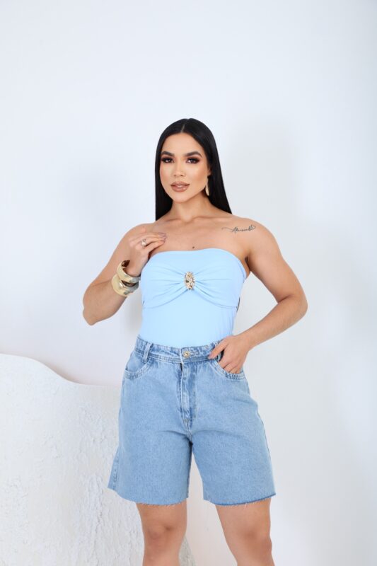 Bermuda Jeans Reta Bela 2 Bermuda Jeans Reta Bela - Imagem 2