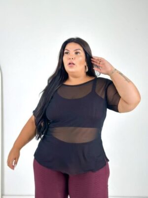 Camisa de Tule Plus Size