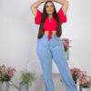 Calça Jeans Reta Clara Plus Size Cintura Alta 5 Calça Jeans Reta Clara Plus Size Cintura Alta