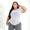 Camisa de Tule Plus Size - Branca