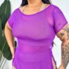 Camisa de Tule Plus Size - Violeta