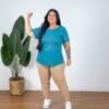 Camisa de Tule Plus Size - Azul Claro