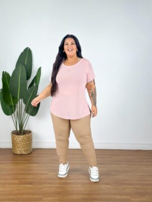 Camisa de Tule Plus Size - Rosa bebê