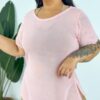 Camisa de Tule Plus Size - Rosa bebê
