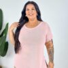 Camisa de Tule Plus Size - Rosa bebê