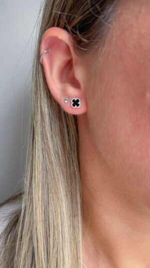 Brinco trevo Prata 925