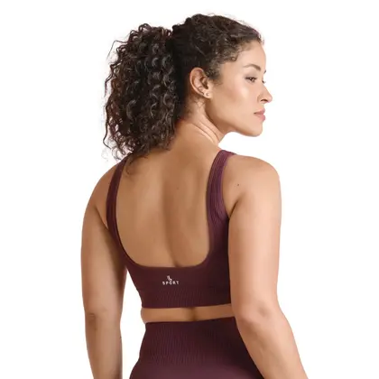 Top Lupo Sports Max II Sem Costura Alta Sustentação Fitness Cor Ameixa 2 Top Lupo Sports Max II Sem Costura Alta Sustentação Fitness Cor Ameixa - Imagem 2