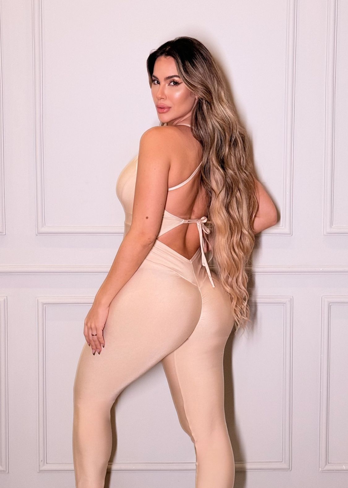 Macacão Fitness Elegance Off White Zero Transparência 3 Macacão Fitness Elegance Off White Zero Transparência - Imagem 3