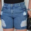 Bermuda Jeans Hiper Destroyed Plus Size 5 Bermuda Jeans Hiper Destroyed Plus Size