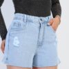 Short Jeans Mom Fenda Lateral e Puídos 6 Short Jeans Mom Fenda Lateral e Puídos