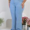Calça Jeans Reta Clara Plus Size Cintura Alta 5 Calça Jeans Reta Clara Plus Size Cintura Alta