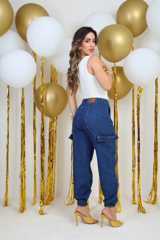 Calça Jeans Jogger Bolso Faca 4 Calça Jeans Jogger Bolso Faca - Imagem 4