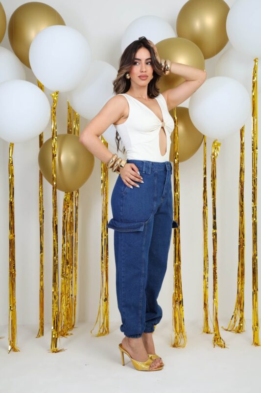 Calça Jeans Jogger Bolso Faca 5 Calça Jeans Jogger Bolso Faca - Imagem 5