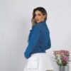 Jaqueta Jeans Feminina Clássica com Bolsos