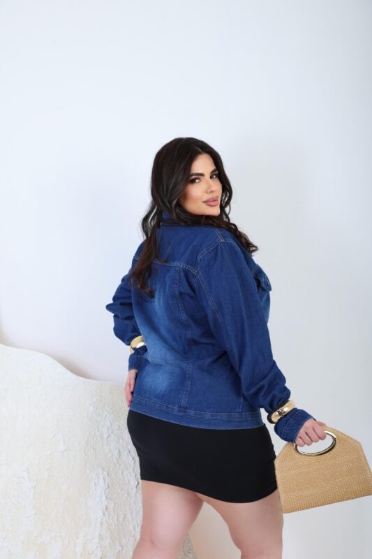 Jaqueta Jeans Plus Size Elegante 2 Jaqueta Jeans Plus Size Elegante - Imagem 2