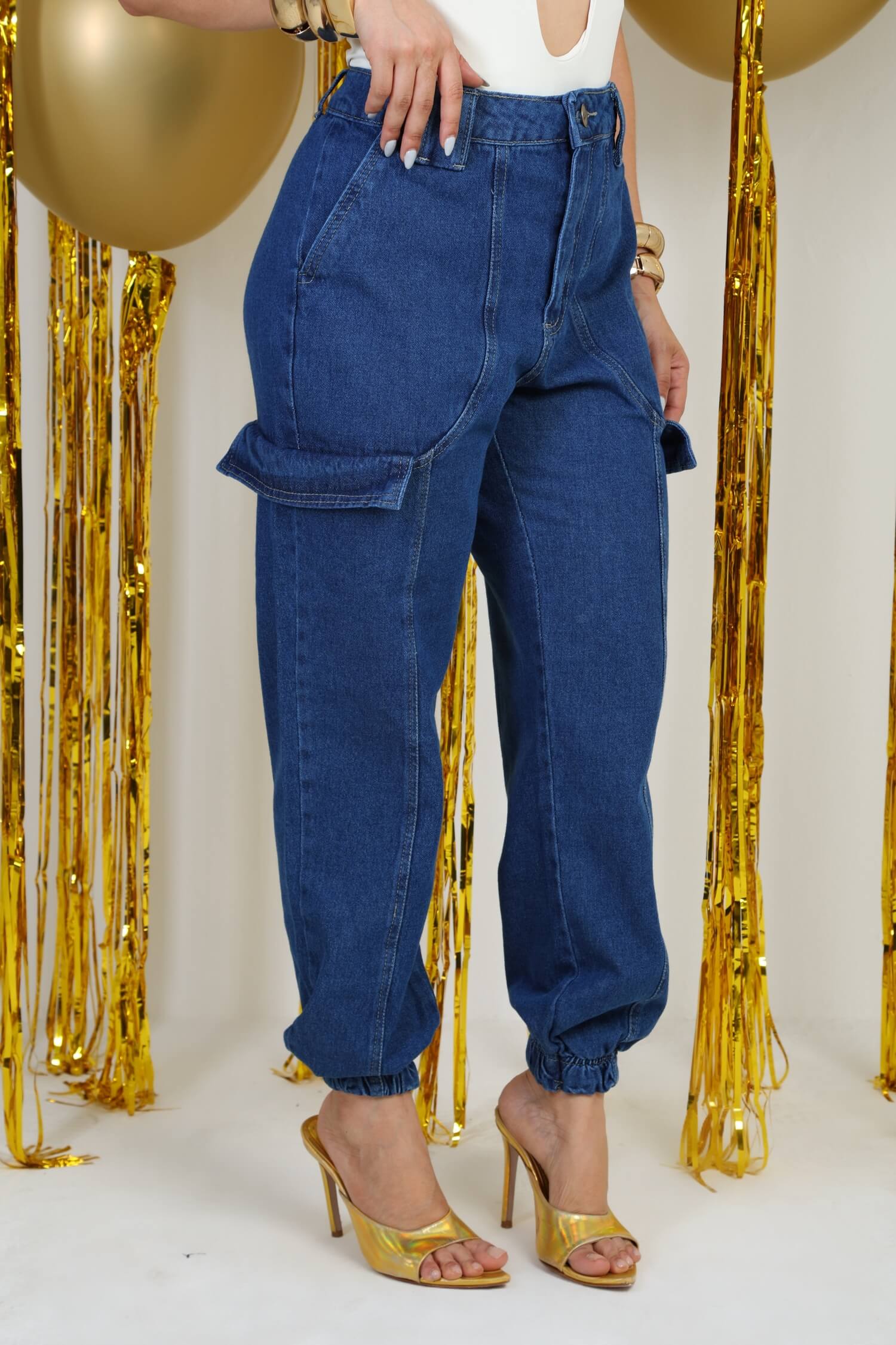 Calça Jeans Jogger Bolso Faca 2 Calça Jeans Jogger Bolso Faca - Imagem 2