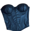 Corselet Preto Tomara que Caia em Material Sintético Estruturado