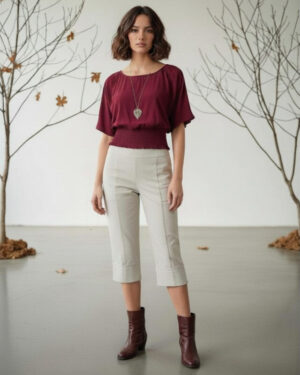 Blusa em Viscose Com Mangas