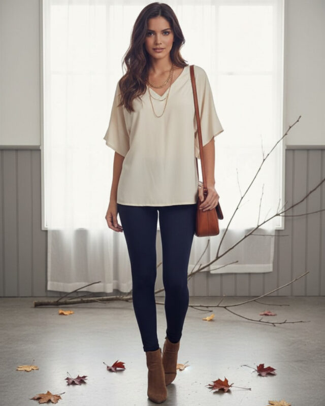 Blusa Solta em Viscose - Decote V e Caimento Perfeito